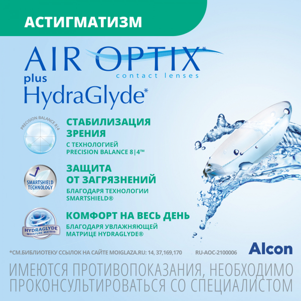 Фото AIR OPTIX plus HydraGlyde for ASTIGMATISM 3pk