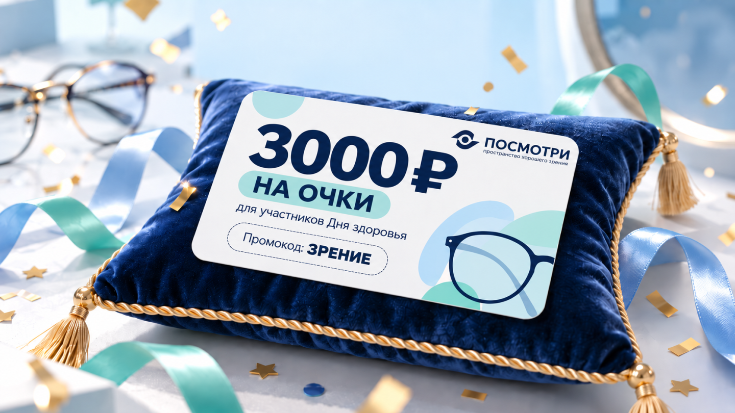 Подарок участникам Дней здоровья — 3 000 ₽ на очки